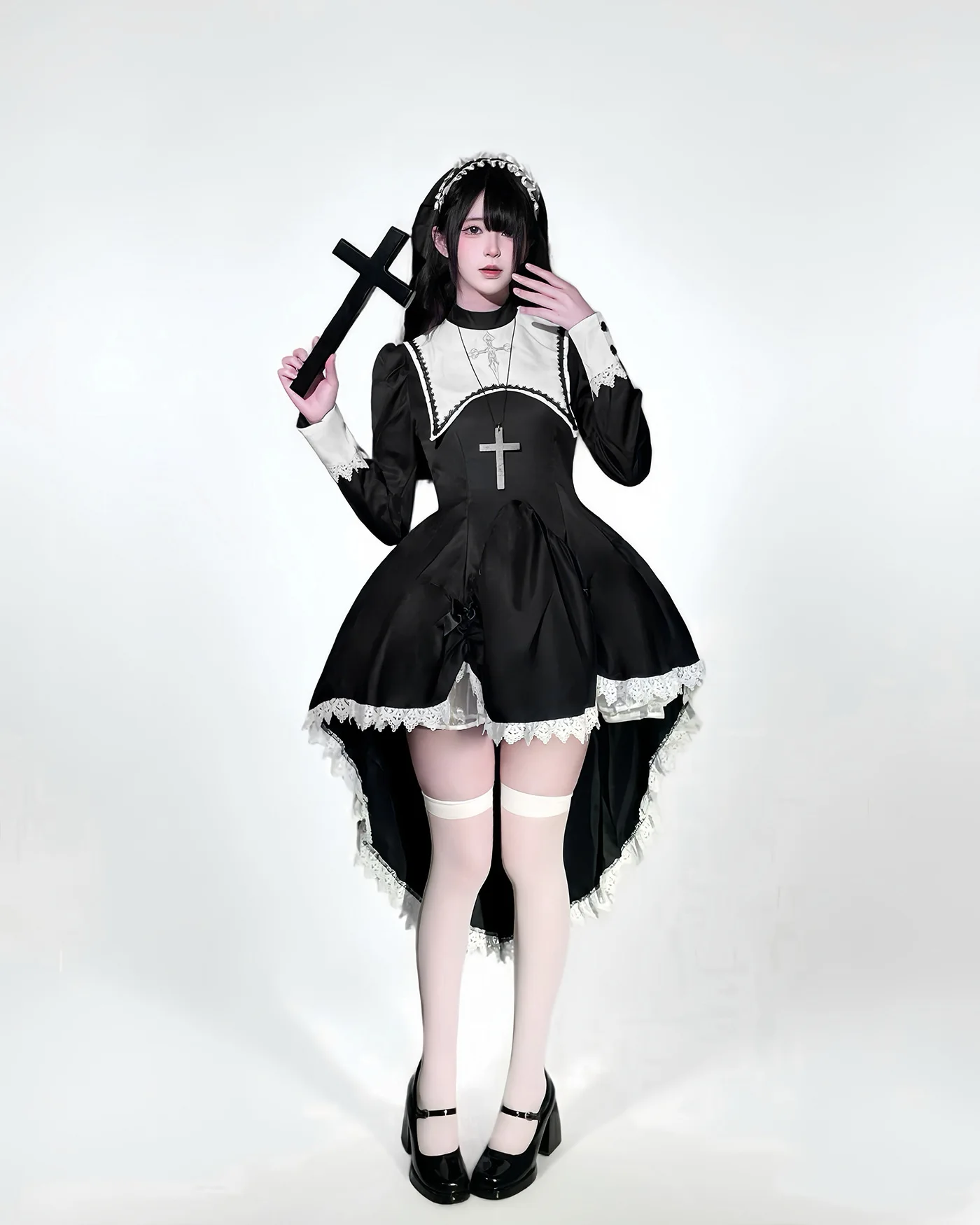Anime Cosplay Girl - 2025年新作 ブラックゴシック修道女スカート コスプレコスチューム カーニバルガール アニメクロス修道女スカート 人気パーティー
