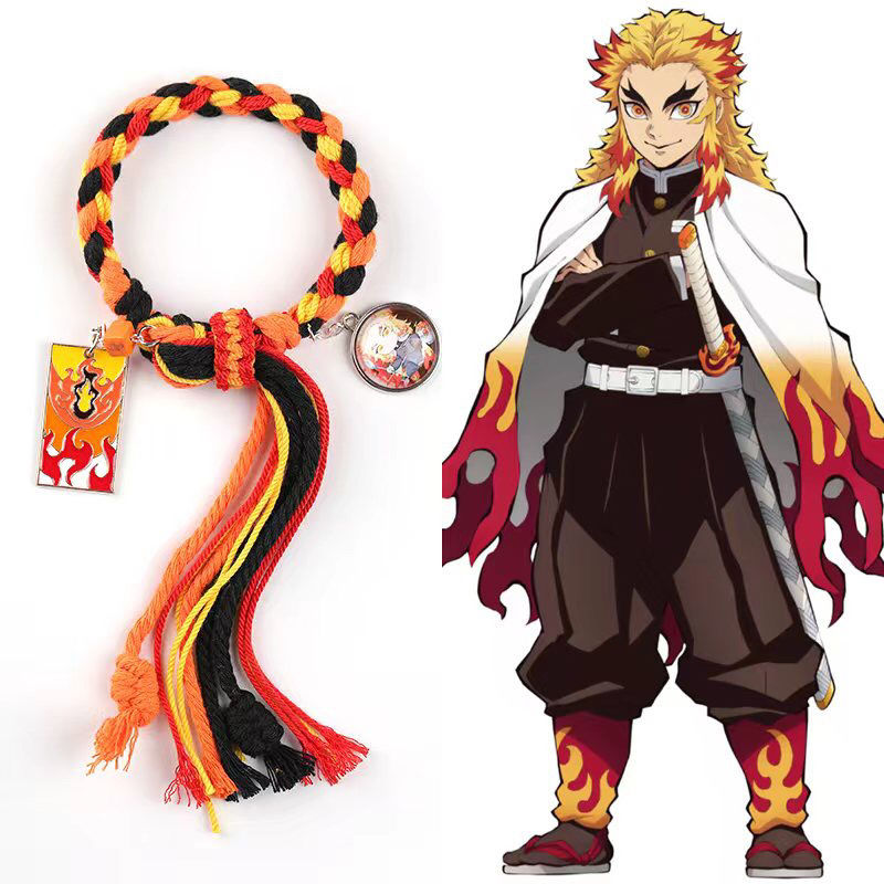 Anime Cosplay Tanjiro - 鬼滅の刃 ブレスレット 竈門炭治郎 トキトウ・シノブ アニメ ロープリストバンド