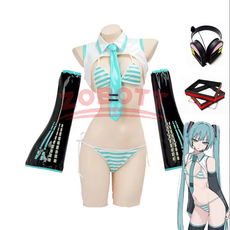 Anime Cosplay Girl - アニメゲームミクコスプレミクフォーミュラスーツコスプレ衣装ガール雪クリスマスロールプレイ制服ビキニセットコスプレ
