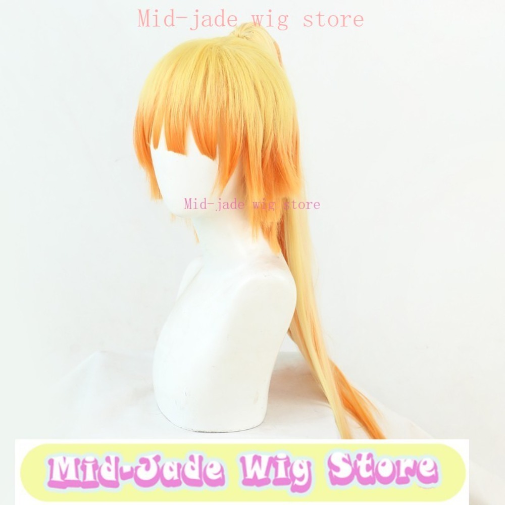 Cosplay Anime Zenitsu - 我妻善逸 Genderend コスプレウィッグアニメコスプレパーティー帽子小道具人工毛