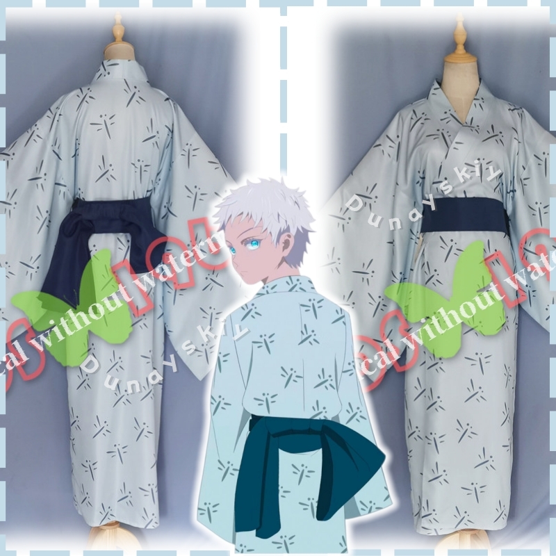 Anime Cosplay Gojo - JJK ファンメイド ヤング五条の伝統的な日本の着物 小児期の五条悟 コスプレ衣装 ユニセックスサイズ