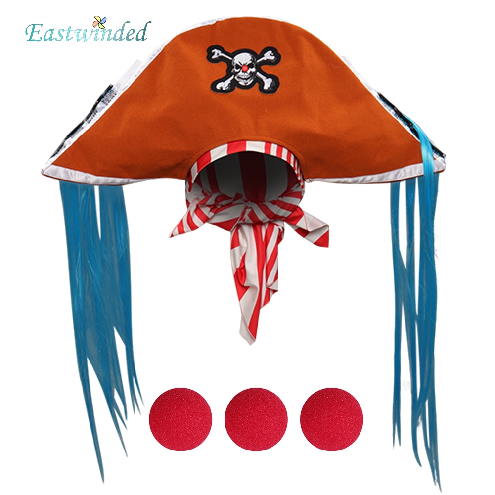 Kids Cosplay Anime - 子供アニメ海賊コスプレ帽子赤鼻バギーロールプレイ子供コスチュームアクセサリーハロウィンカーニバルパーティー衣装小道具