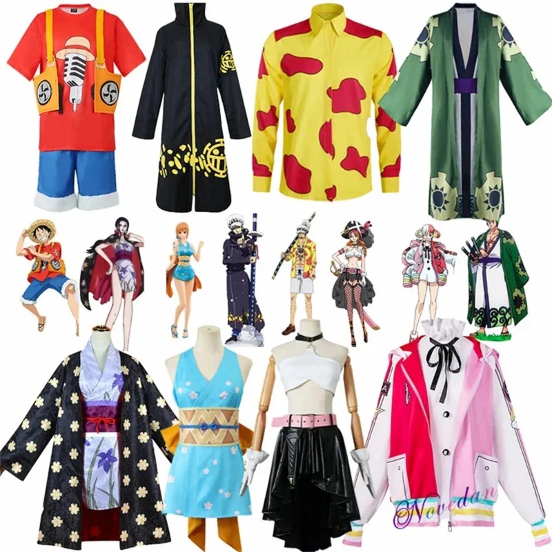 Cosplay Anime Zoro - レッドフィルムアニメコスプレ衣装女性アニメルフィワノアークニコゾロウタナミ着物浴衣帽子衣装ハロウィン