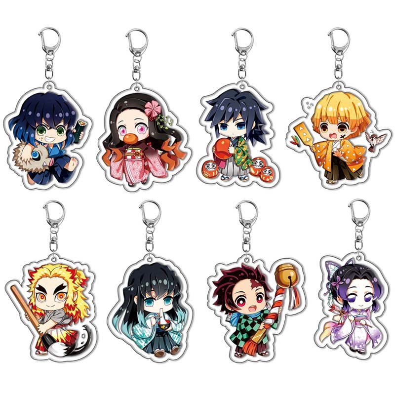Anime Cosplay Tanjiro - 鬼滅の刃 竈門炭治郎 ねずこ アクリルキーホルダー アニメグッズ コミックコンベンションギフト