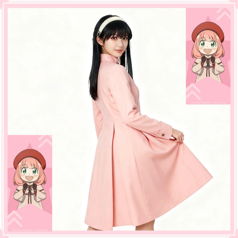 Anime Cosplay Yor - 日本アニメスパイ X ファミリーフォージャーコスプレヨルコスチュームソーンプリンセスピンクドレススーツ衣装オーバーコート婦人服ハロウィン用