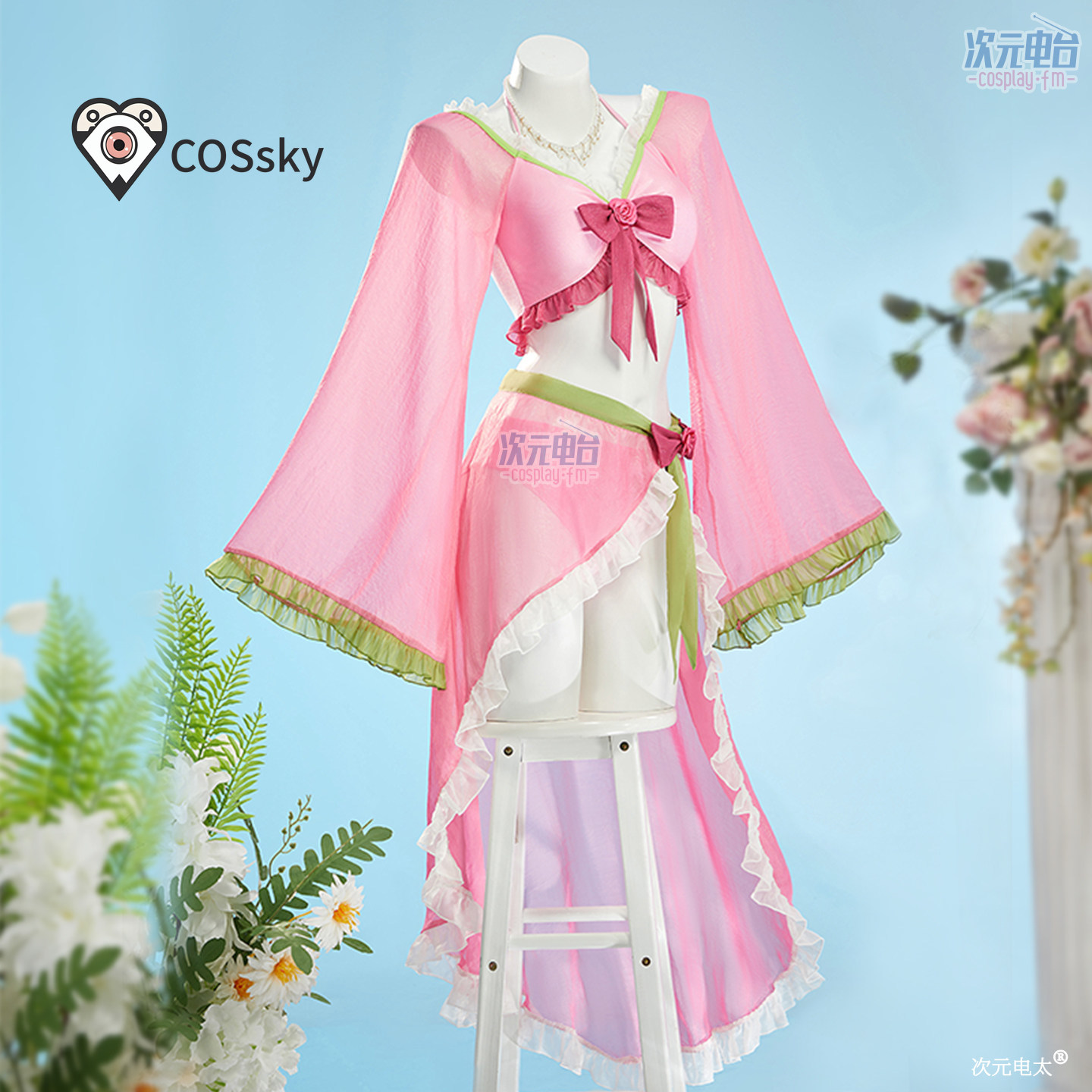 Anime Cosplay Pink - Maomao アニメ薬剤師日記 Maomao コスプレ衣装ピンクガール甘い水着ハロウィンカーニバルパーティー夏のビーチドレス