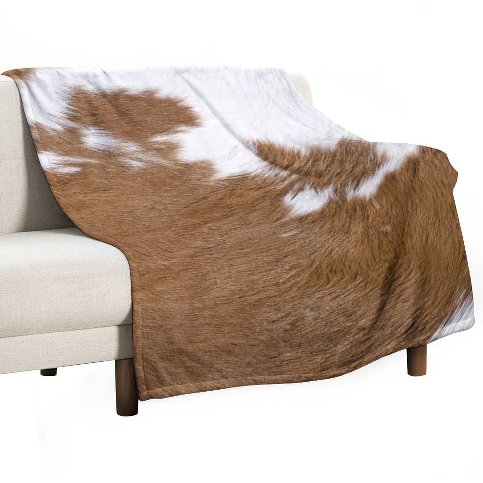 Anime Cosplay Idea - Cow Hide Brown & White Throw