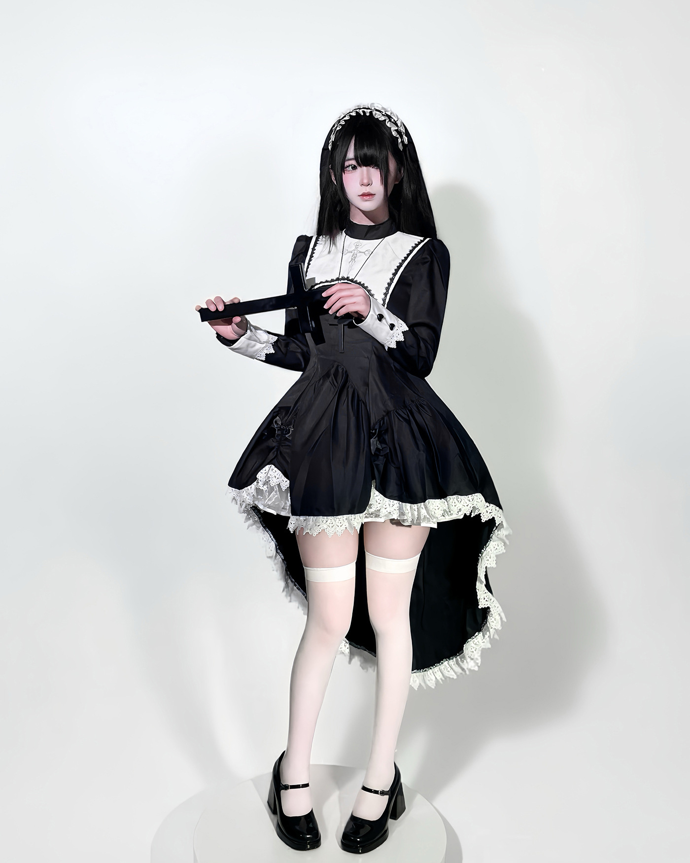 2025年新作 ブラックゴシック修道女スカート コスプレコス - Anime Cosplay Girl のレビューと価格