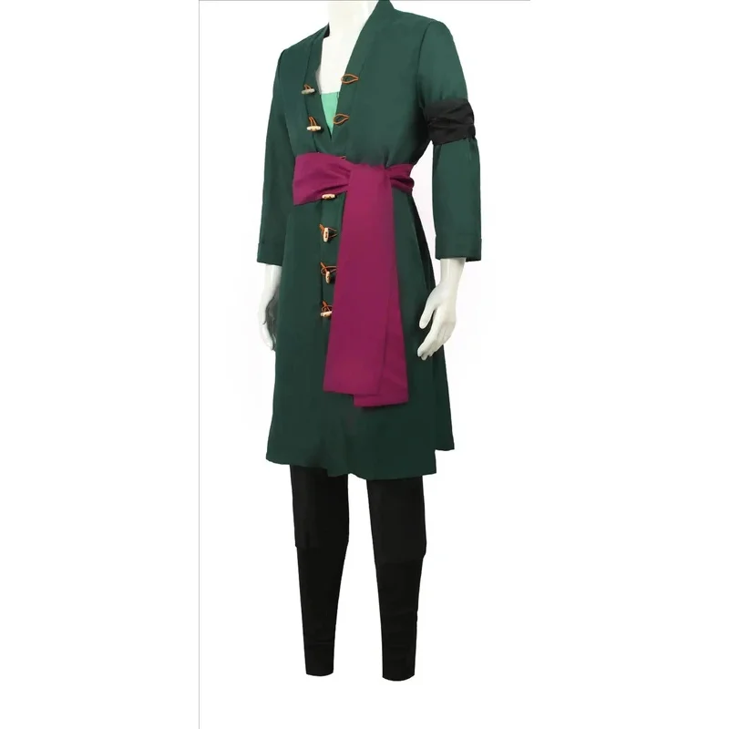 アニメロロノアコスプレ衣装制服グリーンコートベルトパンツヘッ - Cosplay Anime Zoro のレビューと価格