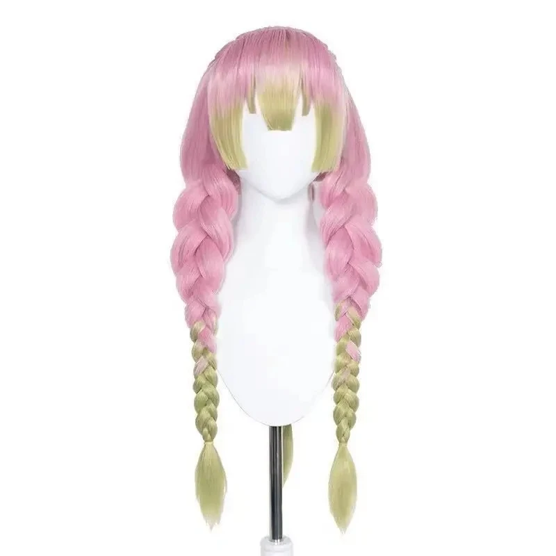 甘露寺蜜璃 コスプレウィッグ ロング ピンク グリーン 耐熱 - Cosplay Anime Zenitsu のレビューと価格