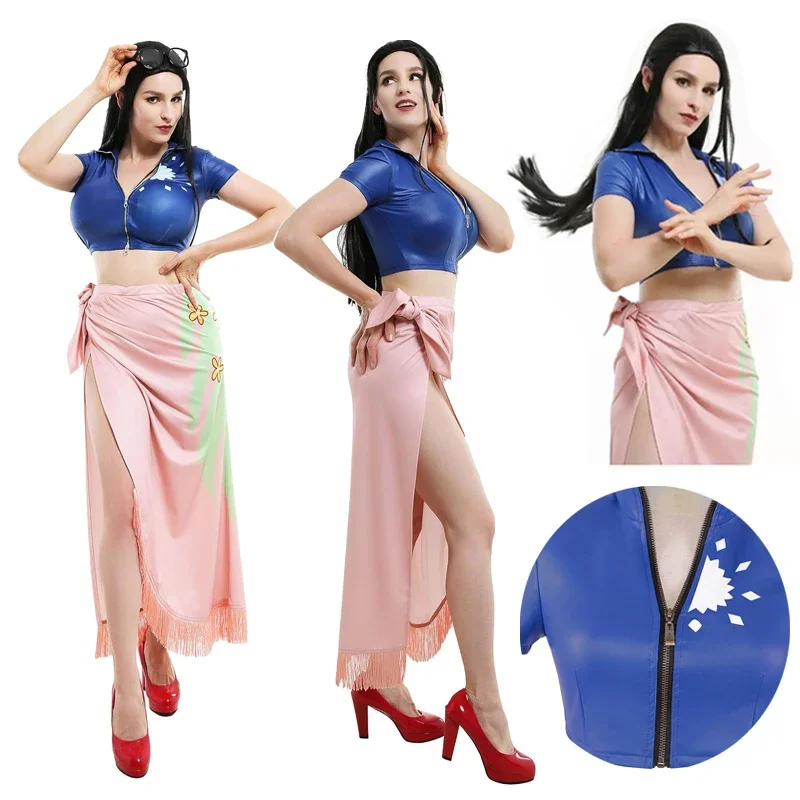 ニコ・ロビンコスプレ衣装ドレス衣装アニメ衣装メガネかつらスー - Anime Cosplay Yor のレビューと価格