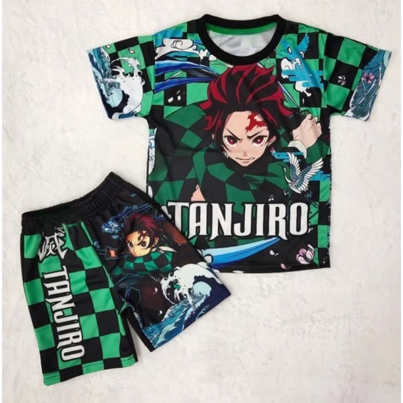 デーモンスレイヤーキッズ Tシャツショーツセットアニメキメツ - Anime Cosplay Tanjiro のレビューと価格