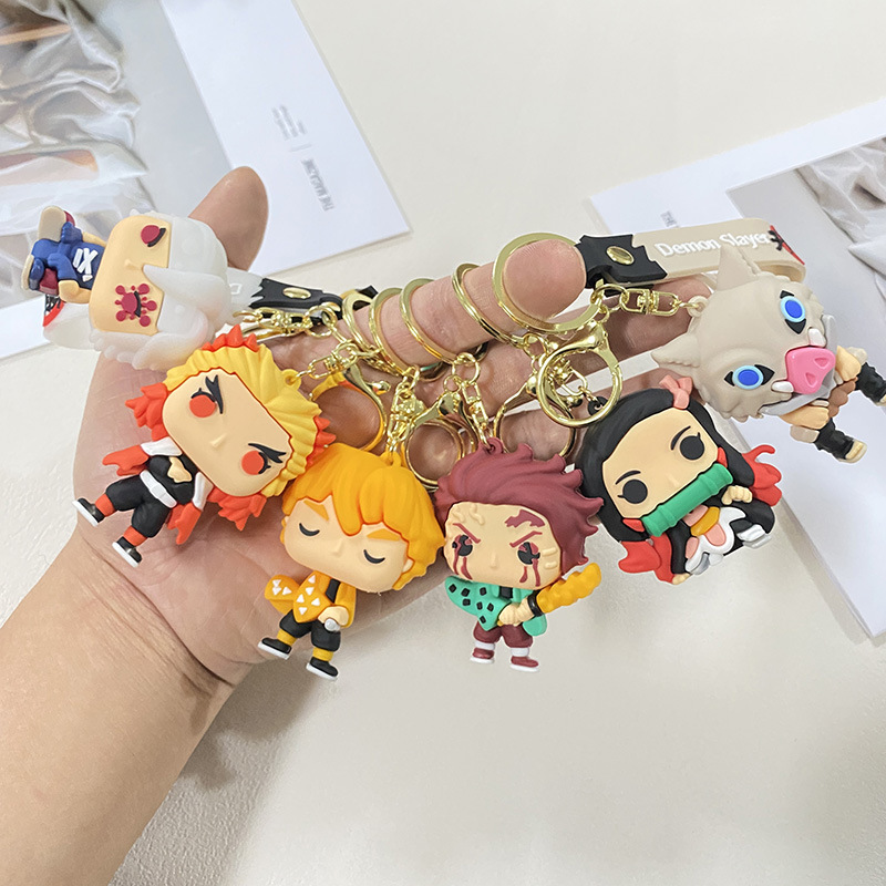 41種類の鬼滅の刃キーホルダー、可愛いキャラクターバッグ飾り - Anime Cosplay Tanjiro のレビューと価格
