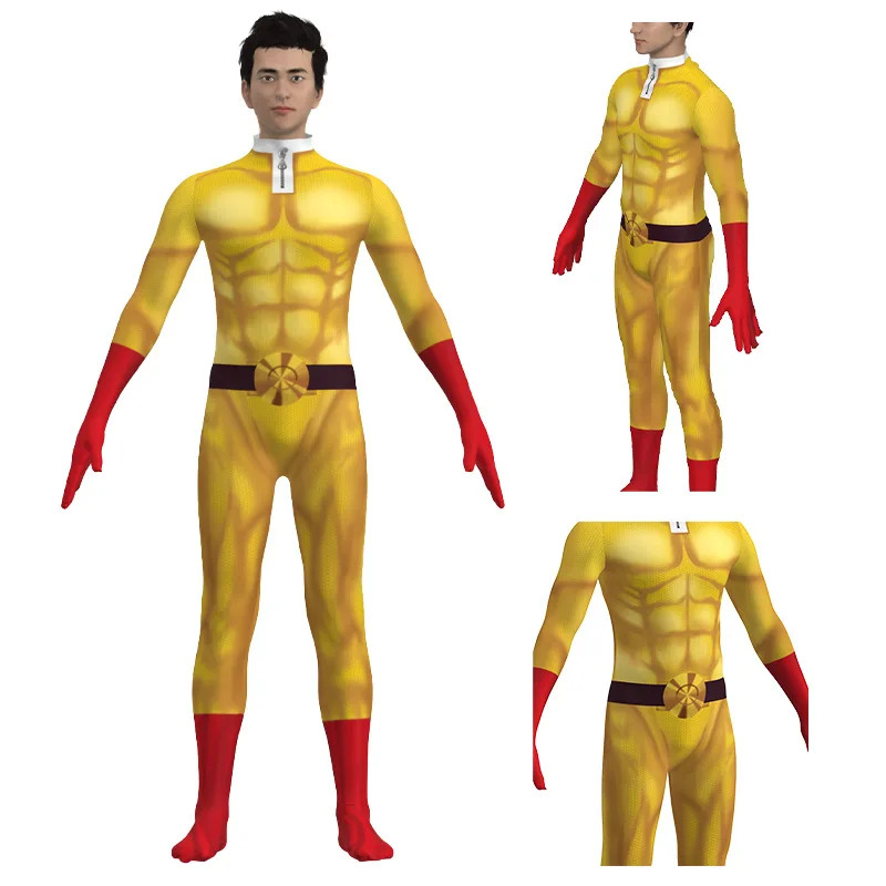 新しいハロウィンコスプレワンパンマンコスプレ衣装サイタマアニ - Anime Cosplay One Punch Man のレビューと価格