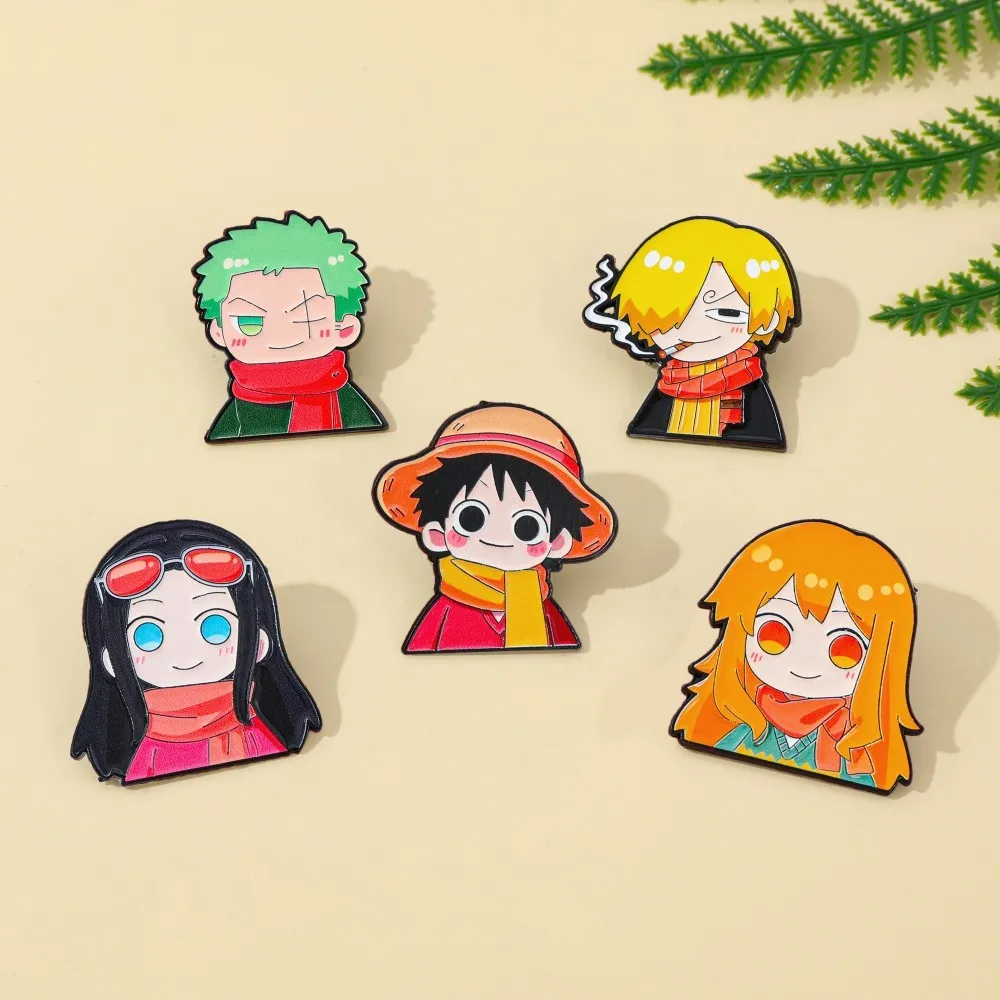 5個入り 可愛いアニメ漫画ブローチ 面白いナミ ルフィ ゾロ - Cosplay Anime Zoro のレビューと価格