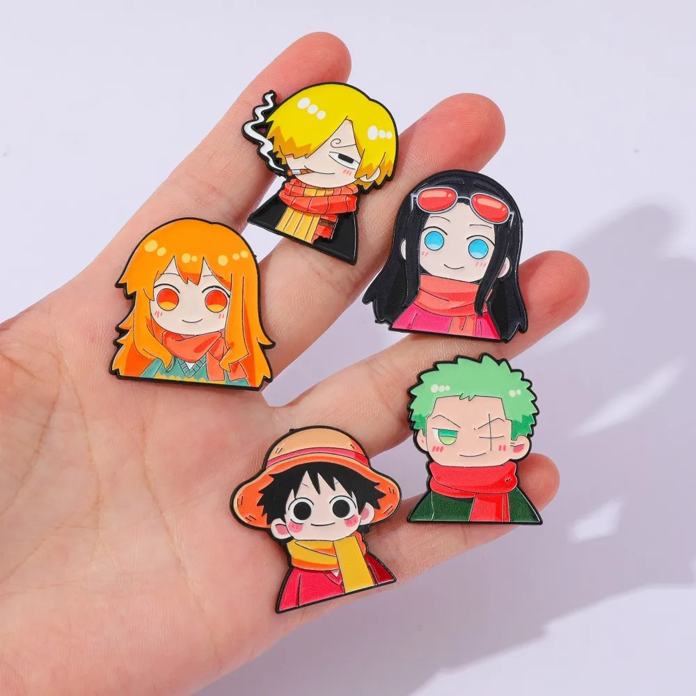 5個入り 可愛いアニメ漫画ブローチ 面白いナミ ルフィ ゾロ - Cosplay Anime Zoro のレビューと価格