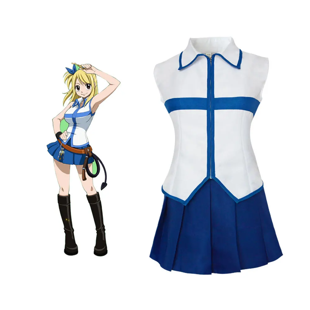 フェアリーテイル青と白のノースリーブトッププリーツスカートセ - Anime Cosplay Expo 2025 のレビューと価格
