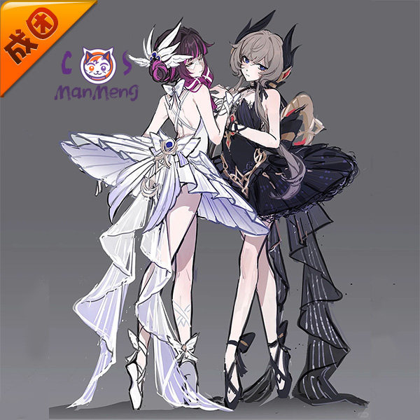 ゲーム原神コロンビナコスプレ衣装ダムセレッテクタードレスハロ - Anime Cosplay Girl のレビューと価格