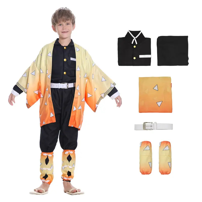 新しいハロウィンコスプレアニメ鬼滅の刃我妻善逸コスプレ衣装漫 - Cosplay Anime Zenitsu のレビューと価格