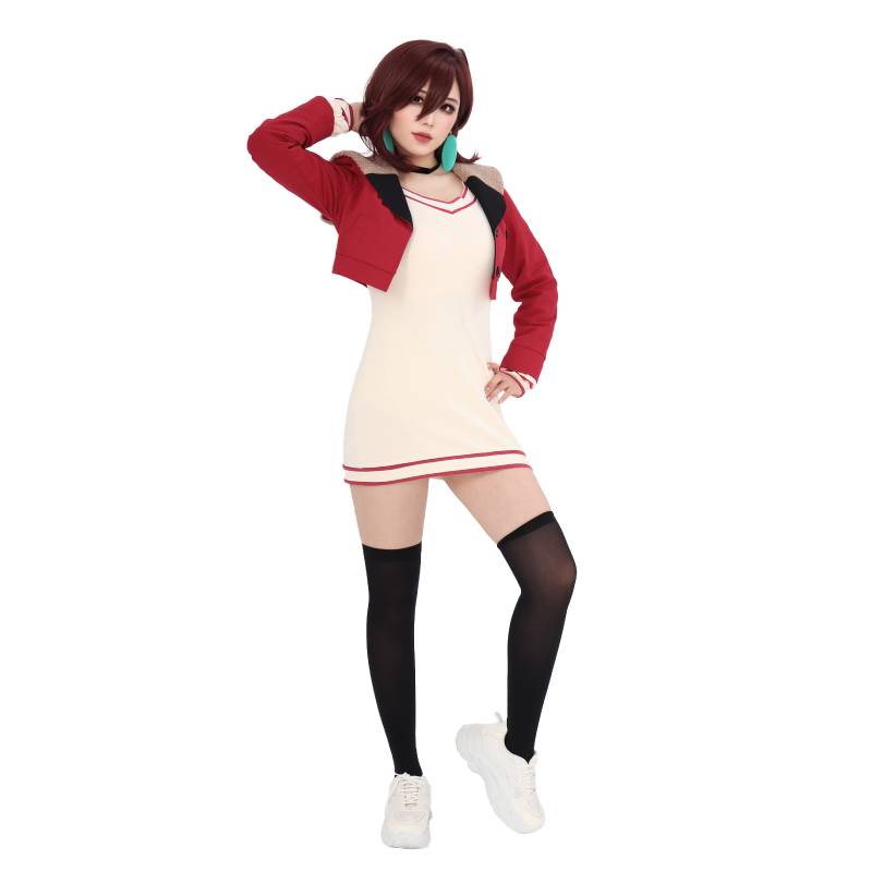 DAZCOS 桐生麻衣ダンダコスプレ衣装フルセット衣装レッド - Anime Cosplay Gojo のレビューと価格