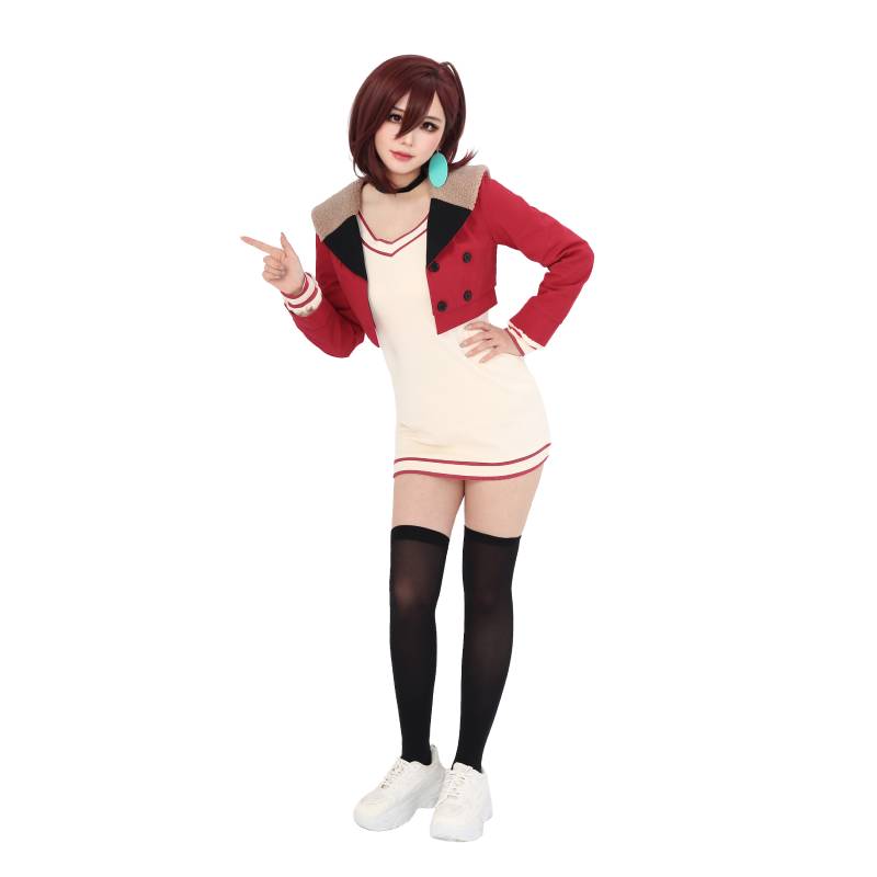 DAZCOS 桐生麻衣ダンダコスプレ衣装フルセット衣装レッド - Anime Cosplay Gojo のレビューと価格