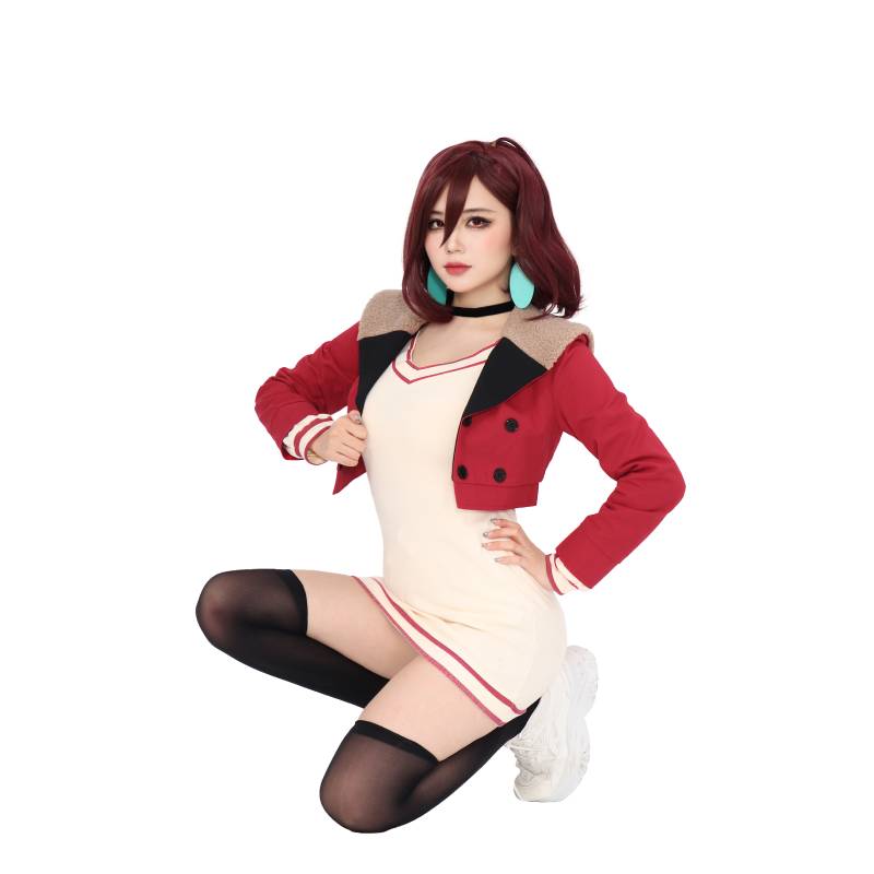 DAZCOS 桐生麻衣ダンダコスプレ衣装フルセット衣装レッド - Anime Cosplay Gojo のレビューと価格