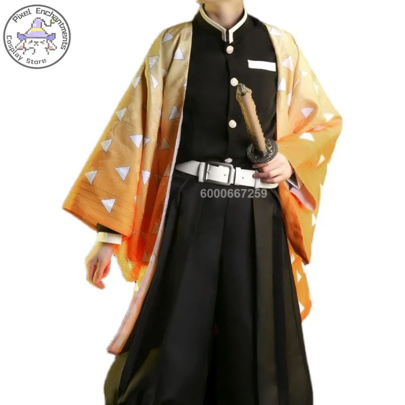 デーモンスレイヤーズアニメ鬼滅の刃我妻善逸コスプレ衣装女性男 - Cosplay Anime Zenitsu のレビューと価格